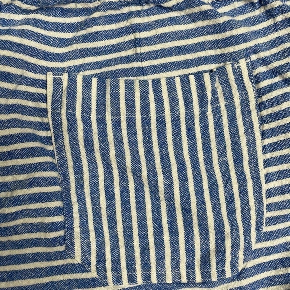 Jolt Striped Lightweight Linen Rayon Blend Paper Bag Belted Pocketed Shorts Lrg - Picture 8 of 8